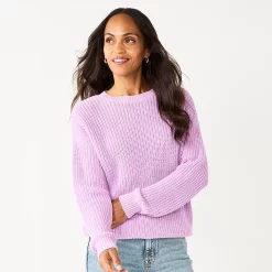 Women's Sonoma Goods For Life® Textured Drop-Shoulder Sweater -Sonoma Goods For Life Sales 5579623 Lavender