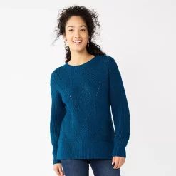 Women's Sonoma Goods For Life® Diamond Stitch Pullover Sweater 21 Women's Sonoma Goods For Life® Diamond Stitch Pullover Sweater -Sonoma Goods For Life Sales 5579763 Teal