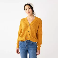 Women's Sonoma Goods For Life® Cropped Cardigan -Sonoma Goods For Life Sales 5581344 Gold