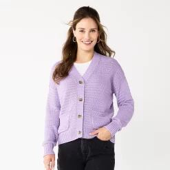 Women's Sonoma Goods For Life® Cropped Cardigan -Sonoma Goods For Life Sales 5581344 Violet