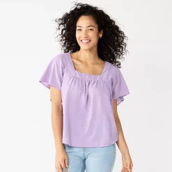 Women's Sonoma Goods For Life® Flutter Shoulder Top -Sonoma Goods For Life Sales 5583549 Light Purple