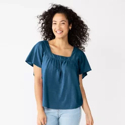 Women's Sonoma Goods For Life® Flutter Shoulder Top -Sonoma Goods For Life Sales 5583549 Navy