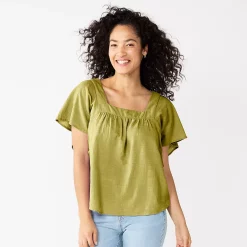 Women's Sonoma Goods For Life® Flutter Shoulder Top -Sonoma Goods For Life Sales 5583549 Olive