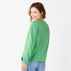 Women's Sonoma Goods For Life® Long Sleeve Pocket Tee -Sonoma Goods For Life Sales 5585375 ALT