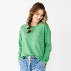 Women's Sonoma Goods For Life® Long Sleeve Pocket Tee -Sonoma Goods For Life Sales 5585375 Aloe Green