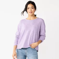 Women's Sonoma Goods For Life® Long Sleeve Pocket Tee -Sonoma Goods For Life Sales 5585375 Light Purple