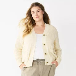 Plus Size Sonoma Goods For Life® Cropped Cardigan -Sonoma Goods For Life Sales 5585627 Cream