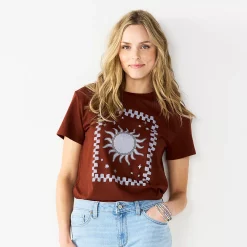 Women's Sonoma Goods For Life® Relaxed Graphic Tee -Sonoma Goods For Life Sales 5596692 Brown Blue Sun