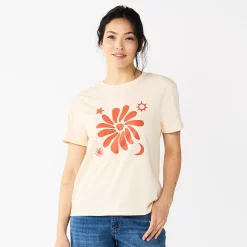 Women's Sonoma Goods For Life® Relaxed Graphic Tee -Sonoma Goods For Life Sales 5596692 Cream Orange Floral