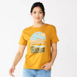 Women's Sonoma Goods For Life® Relaxed Graphic Tee -Sonoma Goods For Life Sales 5596692 Gold Enjoy Nature