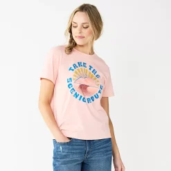 Women's Sonoma Goods For Life® Relaxed Graphic Tee -Sonoma Goods For Life Sales 5596692 Pink Scenic Route