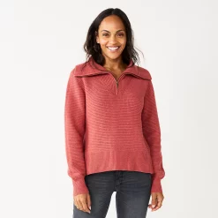 Women's Sonoma Goods For Life® Cozy Quarter-Zip Sweater -Sonoma Goods For Life Sales 5597622 Mauve