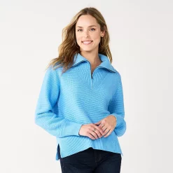 Women's Sonoma Goods For Life® Cozy Quarter-Zip Sweater -Sonoma Goods For Life Sales 5597622 Sky Blue