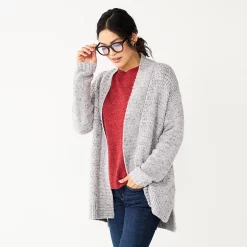 Women's Sonoma Goods For Life® Plush Cardigan 11 Women's Sonoma Goods For Life® Plush Cardigan -Sonoma Goods For Life Sales 5597627 Silver Gray Shine