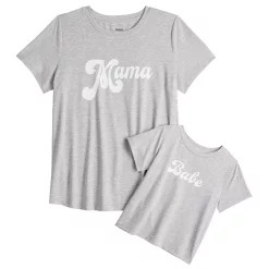 Maternity Sonoma Goods For Life® Mommy & Me Graphic Tee Set -Sonoma Goods For Life Sales 5599953 Grey Mama Babe