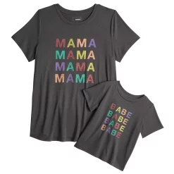 Maternity Sonoma Goods For Life® Mommy & Me Graphic Tee Set -Sonoma Goods For Life Sales 5599953 Rainbow Mama Babe