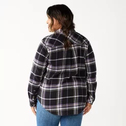 Plus Size Sonoma Goods For Life® Everyday Flannel Shirt -Sonoma Goods For Life Sales 5664645 ALT