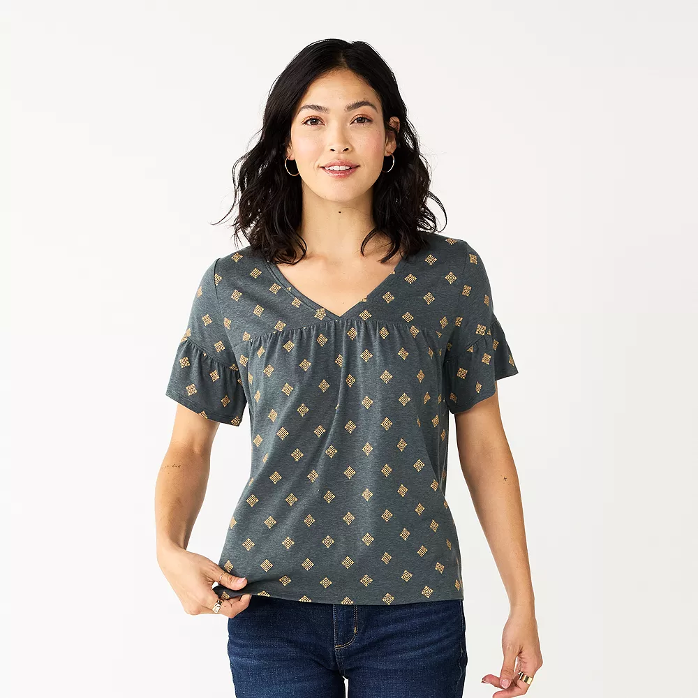 Women's Sonoma Goods For Life® Ruffled Babydoll Top 4 Women's Sonoma Goods For Life® Ruffled Babydoll Top - Image 4