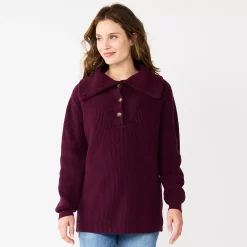 Maternity Sonoma Goods For Life® Nursing Henley Sweater -Sonoma Goods For Life Sales 5666231 Berry
