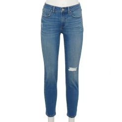 Women's Sonoma Goods For Life® Curvy High-Waisted Skinny Jeans -Sonoma Goods For Life Sales 5670980 Destructed Blue Wash