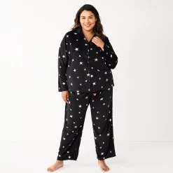 Plus Size Sonoma Goods For Life® Velour Pajama Shirt & Pajama Pants Sleep Set 9 Plus Size Sonoma Goods For Life® Velour Pajama Shirt & Pajama Pants Sleep Set -Sonoma Goods For Life Sales 5675146 Black Starry