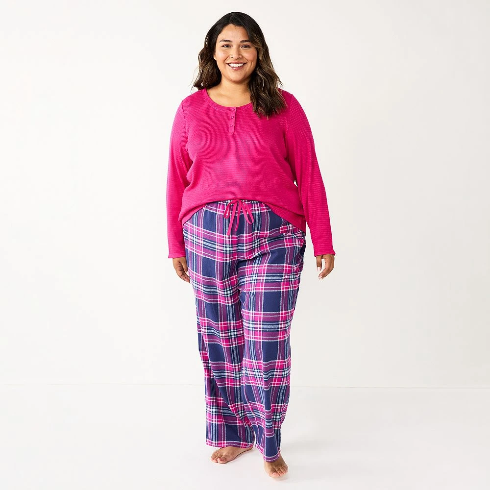 Plus Size Sonoma Goods For Life® Flannel Pajama Pants & Pajama Top Sleep Set 3 Plus Size Sonoma Goods For Life® Flannel Pajama Pants & Pajama Top Sleep Set - Image 3