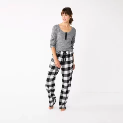 Women's Sonoma Goods For Life® Flannel Pajama Pants & Pajama Top Sleep Set -Sonoma Goods For Life Sales 5677709 ALT2