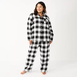Plus Size Sonoma Goods For Life® Flannel Pajama Shirt & Pajama Pants Sleep Set 9 Plus Size Sonoma Goods For Life® Flannel Pajama Shirt & Pajama Pants Sleep Set -Sonoma Goods For Life Sales 5677717 Black Buffalo