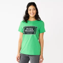 Women's Sonoma Goods For Life® Short Sleeve Christmas Graphic Tee -Sonoma Goods For Life Sales 5686036 Heralders