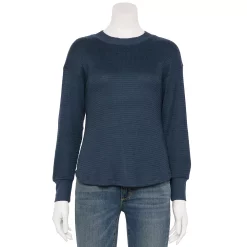 Petite Sonoma Goods For Life® Mockneck Waffle Top -Sonoma Goods For Life Sales 5686604 Navy Tundra
