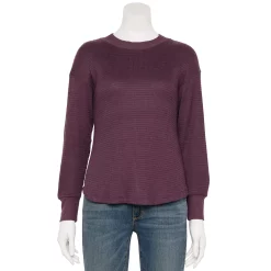 Petite Sonoma Goods For Life® Mockneck Waffle Top -Sonoma Goods For Life Sales 5686604 Plum Skin
