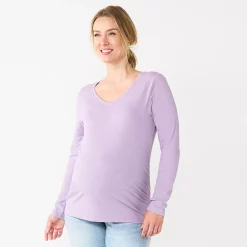 Maternity Sonoma Goods For LifeĀ® Essential Long Sleeve V-Neck Tee