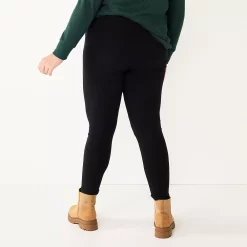 Plus Size Sonoma Goods For Life® Essential Mid-Rise Leggings -Sonoma Goods For Life Sales 5840241 ALT