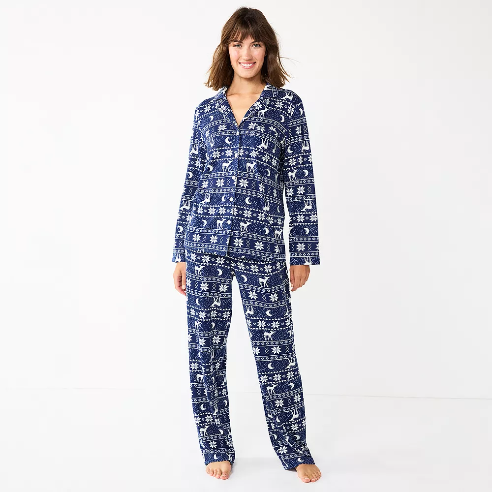 Women's Sonoma Goods For Life® Knit Pajama Shirt & Pajama Pants Sleep Set 1 Women's Sonoma Goods For Life® Knit Pajama Shirt & Pajama Pants Sleep Set