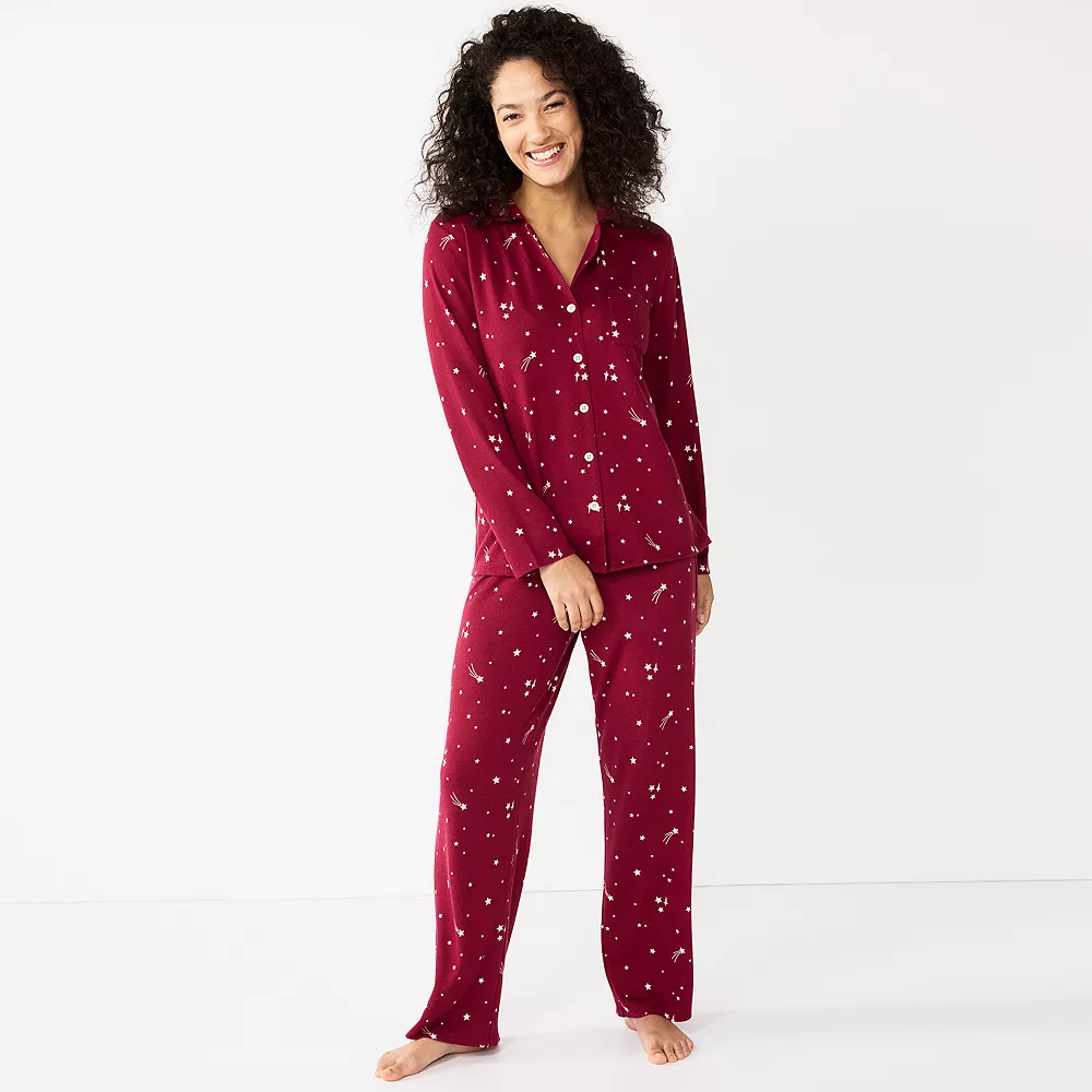 Women's Sonoma Goods For Life® Knit Pajama Shirt & Pajama Pants Sleep Set 2 Women's Sonoma Goods For Life® Knit Pajama Shirt & Pajama Pants Sleep Set - Image 2