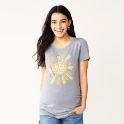 Maternity Sonoma Goods For Life® Fitted Crewneck Graphic Tee -Sonoma Goods For Life Sales 6120299 Grey Hello Baby