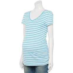 Maternity Sonoma Goods For Life® Essential V-Neck Tee -Sonoma Goods For Life Sales 6120474 Blue White Stripe