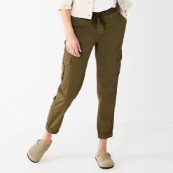 Women's Sonoma Goods For Life® Mid Rise Pull On Jogger Pants -Sonoma Goods For Life Sales 6120482 Olive